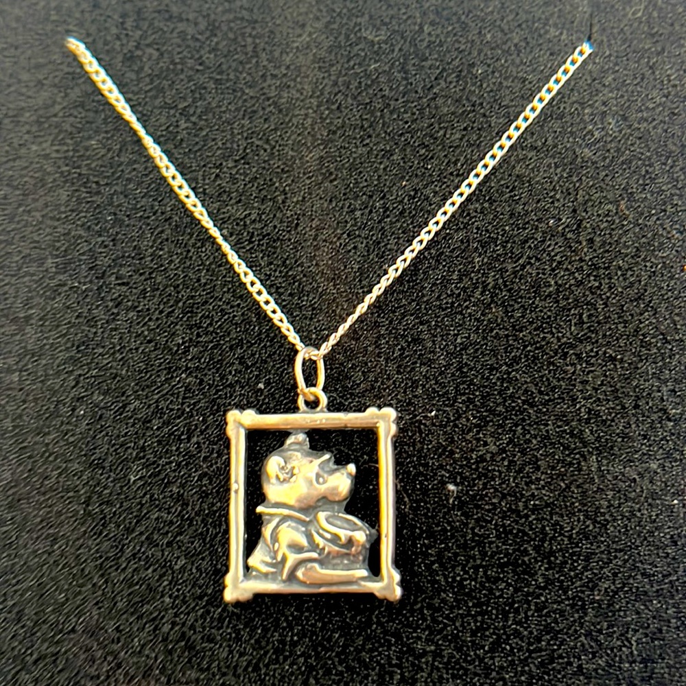 Winnie the pooh Pendant with necklace Sterling Silver